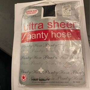 VTG Ultra Sheer Panty Hose Navy Queen size 305sm 1x-3x